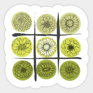 Group of 9 flower heads in a grid Sticker